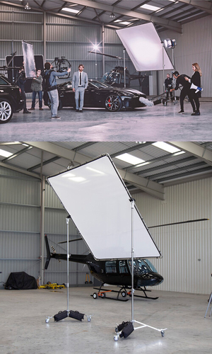 ערכת פאנל ריכוך עם חצובות על גלגלים Ultrablitz FSF-2424F Flag Panel 3.6×3.6