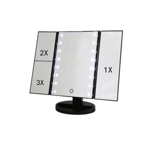 מראת שולחן מגדילה עם תאורת לד LED