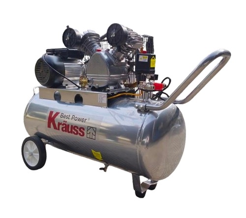 קומפרסור KRAUSS KR-100-BELT תעשייתי עם מיכל 100 ליטר, מנוע 3.0 כ