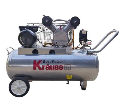 קומפרסור KRAUSS KR-100-BELT תעשייתי עם מיכל 100 ליטר, מנוע 3.0 כ