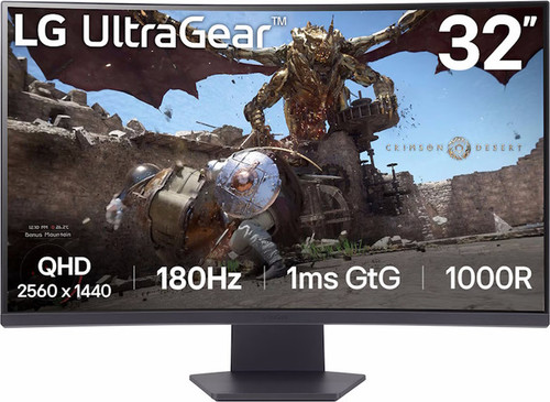 מסך מחשב גיימינג קעור “32 LG 32GS60QC-B ltraGear QHD