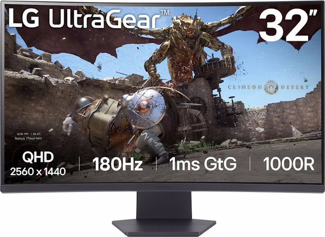 מסך מחשב גיימינג קעור “32 LG 32GS60QC-B ltraGear QHD