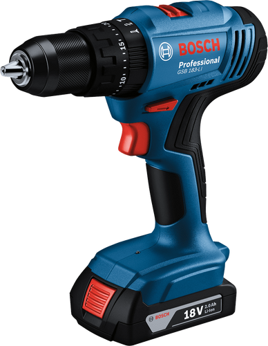 מברגה/מקדחה 18V רוטטת 2 סוללות 2AH ומטען GSB 183 LI