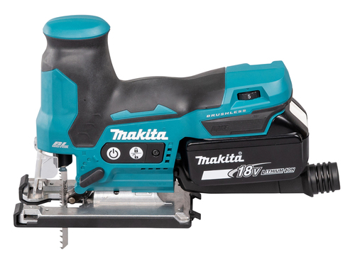 מסור אנכי נטען Makita DJV185 מקצועי עם מנוע brushless, 3 מצבי פנדל, מהירות משתנה ומערכת החלפת להב מהירה