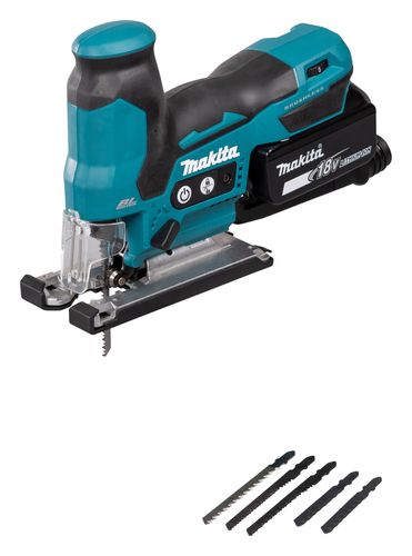 מסור אנכי נטען Makita DJV185 מקצועי עם מנוע brushless, 3 מצבי פנדל, מהירות משתנה ומערכת החלפת להב מהירה