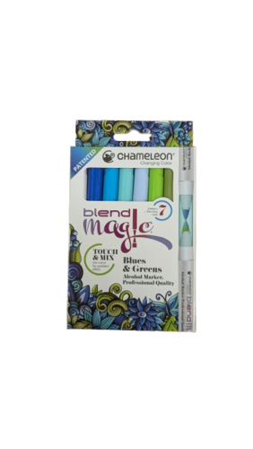 טושים בלנד מג'יק chameleon - סט 7 צבעי כחול וירוק