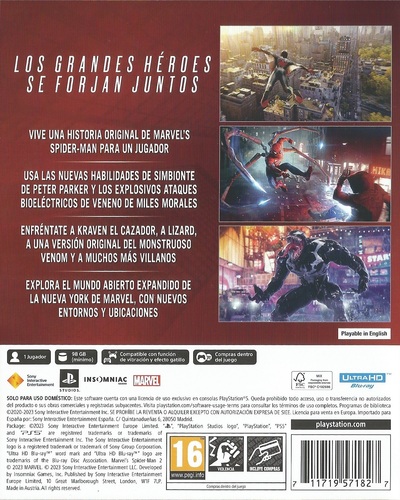 משחק Marvel's Spider-Man 2 Standard Ed לPS5 SONY דגם PPSA-8338 