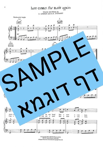 ספר תווים Eurythmics - Touch (Piano/Vocal/Guitar)