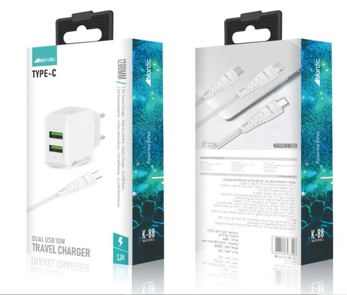 מטען קיר עם כבל SAMSUNG NORDIC USB TO TYPC 2.0A 10W 2USB