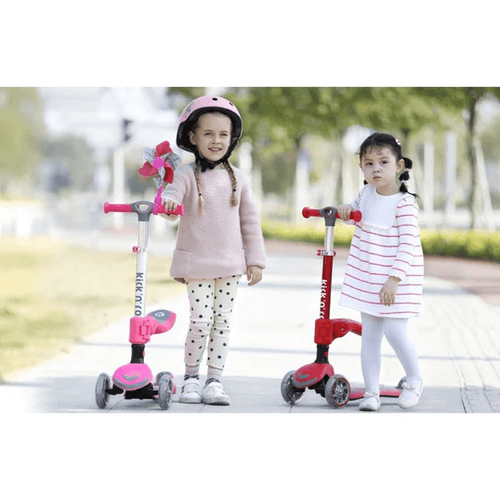 קורקינט רב שלבי ישיבה / עמידה 2 ב 1 עם תאורת LED בגלגלים Kick N' Roll צבע סגול