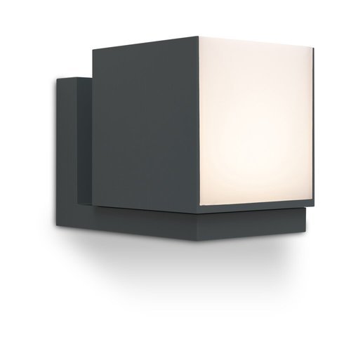   צמוד קיר אפור כהה CUBA-1 LUTEC 12W IP54 אור חם 