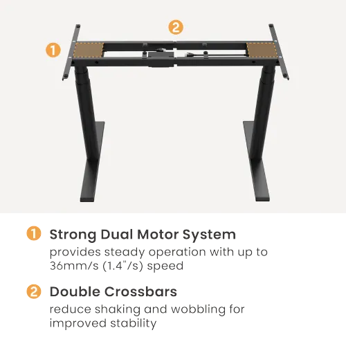 מעמד רגליים עגולות שחורות לשולחן חשמלי LUMI M10-23DE