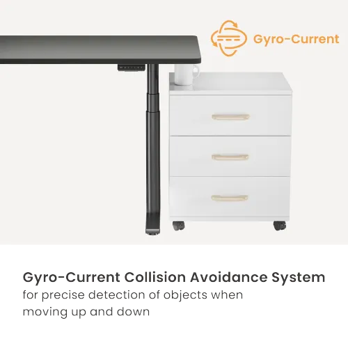 מעמד רגליים עגולות שחורות לשולחן חשמלי LUMI M10-23DE