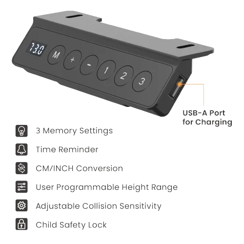מעמד רגליים עגולות שחורות לשולחן חשמלי LUMI M10-23DE