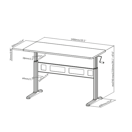 שולחן מתכוונן LUMI N04-22D-B