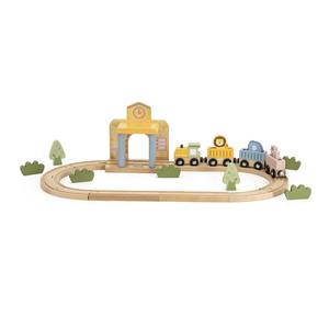 ערכת רכבת ומסילת עץ 30 חלקים (פולאר בי)