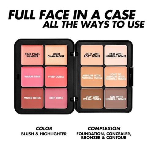 פלטה משולבת מייקאפ פוראבר  HD SKIN FACE ESSENTIALS PALETTE WITH HIGHLIGHTERS (Light to Medium)