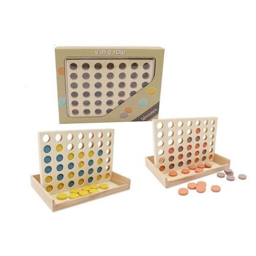 משחק 4 בשורה מהודר מעץ Wooden 