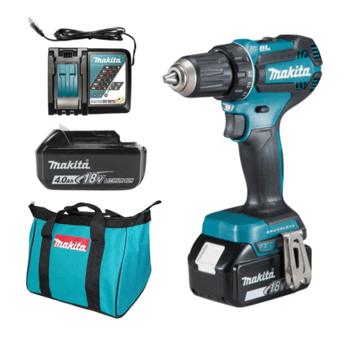 סט מברגה / מקדחה פוטר DDF485 18V Makita+ סוללה 4AH + מטען מהיר + תיק מקיטה קטן 