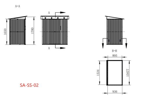 מחסן מתכת דגם SA2 מידה Garden Top 1.20X1.80
