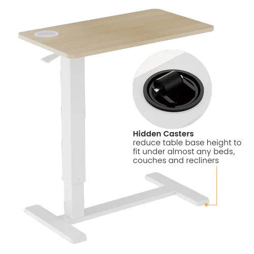 שולחן צד ישיבה עמידה עם גלגלים נסתרים LUMI FMT02-2