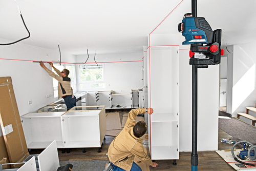 פלס לייזר 3 מעגלים ותושבת BOSCH GLL 3-80