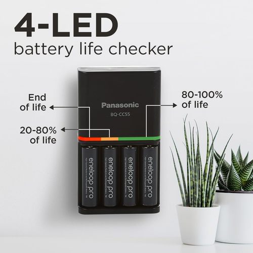 קיט מטען ו4 סוללות Panasonic Eneloop PRO 2500mAh AA