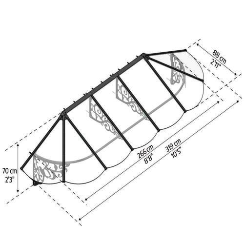 גגון LILY שחור שקוף 0.9x3.2