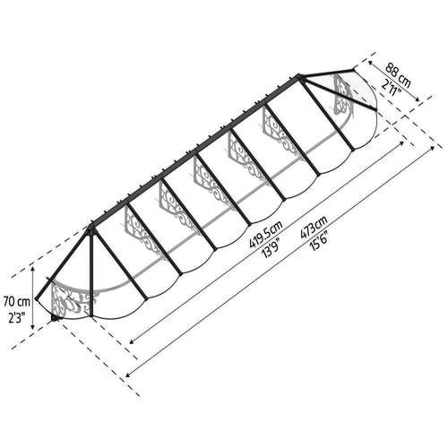 גגון LILY שחור שקוף 0.9x4.7