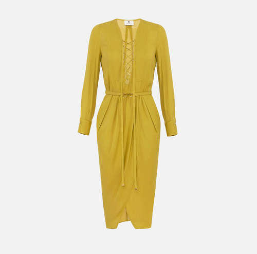 Georgette fabric dress with laces