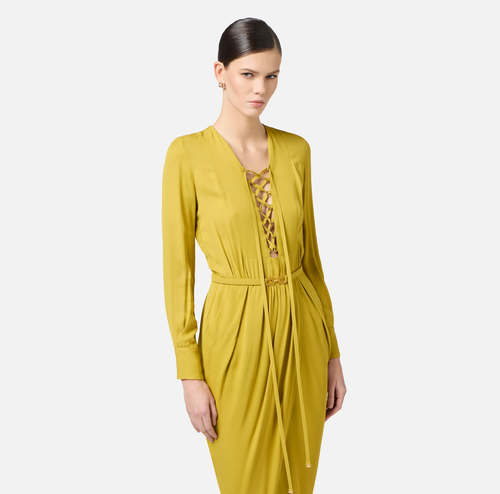 Georgette fabric dress with laces