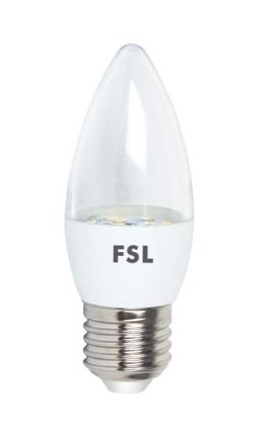 נורה FSL לד נר E27 שקוף7Wלבן