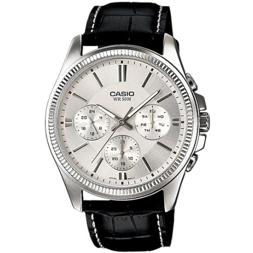שעון יד אנלוגי לגברים עם רצועת עור Casio MTP-1375L-7AVDF