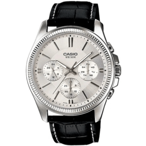 שעון יד אנלוגי לגברים עם רצועת עור Casio MTP-1375L-7AVDF