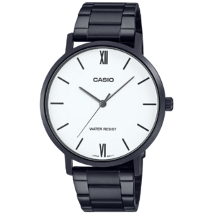 שעון יד אנלוגי לגברים עם רצועת פלדת אל חלד Casio MTP-VT01B-7BUDF