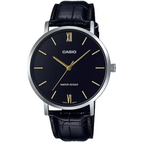 שעון יד אנלוגי לגברים עם רצועת עור Casio MTP-VT01L-1BUDFברפאלי - refali.co.il