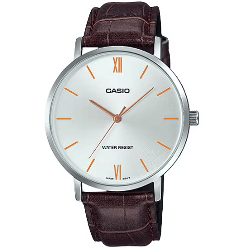 שעון יד אנלוגי לגברים עם רצועת עור Casio MTP-VT01L-7B2UDF