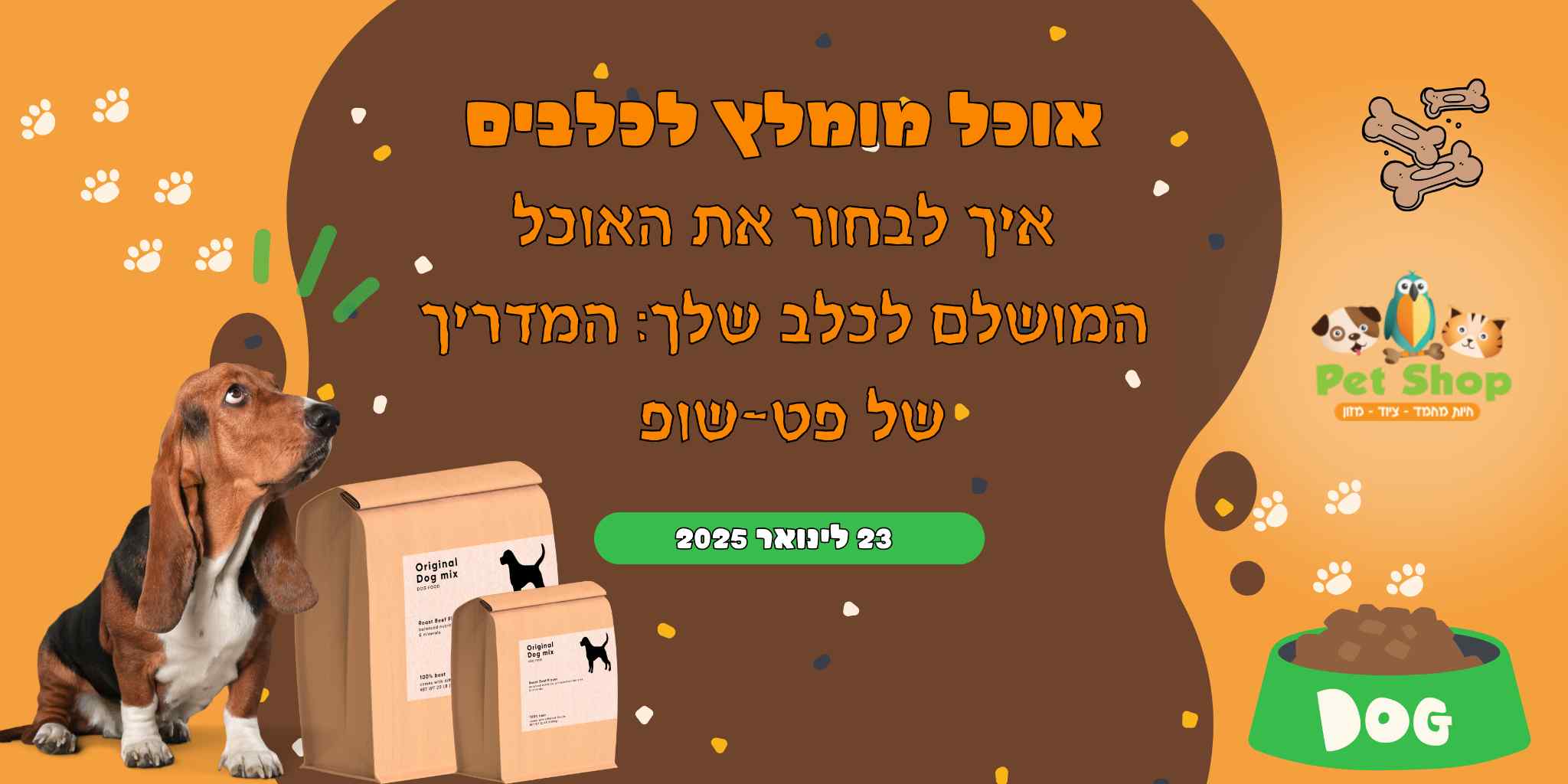 אוכל מומלץ לכלבים: המדריך לבחירת האוכל המושלם לכלב שלך