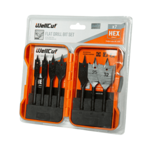 סט 7 מקדחי פרפר לעץ WellCut WC-FB7B 