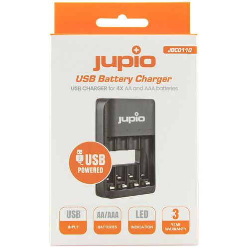מטען USB ל4 סוללות AA/AAA מבית Jupio
