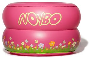 אסלה ניידת מתנפחת לשימוש מחוץ לבית + 20 שקיות חד פעמיות - ורוד