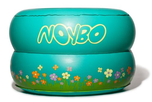 אסלה ניידת מתנפחת לשימוש מחוץ לבית + 20 שקיות חד פעמיות - ורוד