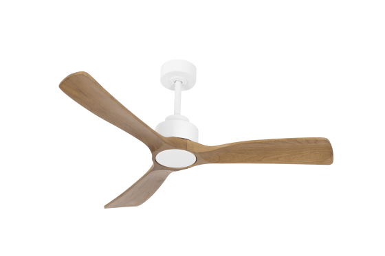 מאוורר "FANATIC" תלוי DC 35W - גימור לבן - כנפיים עץ אגוז