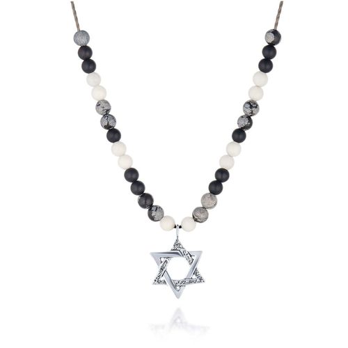 שרשרת אבנים ותליון לגבר