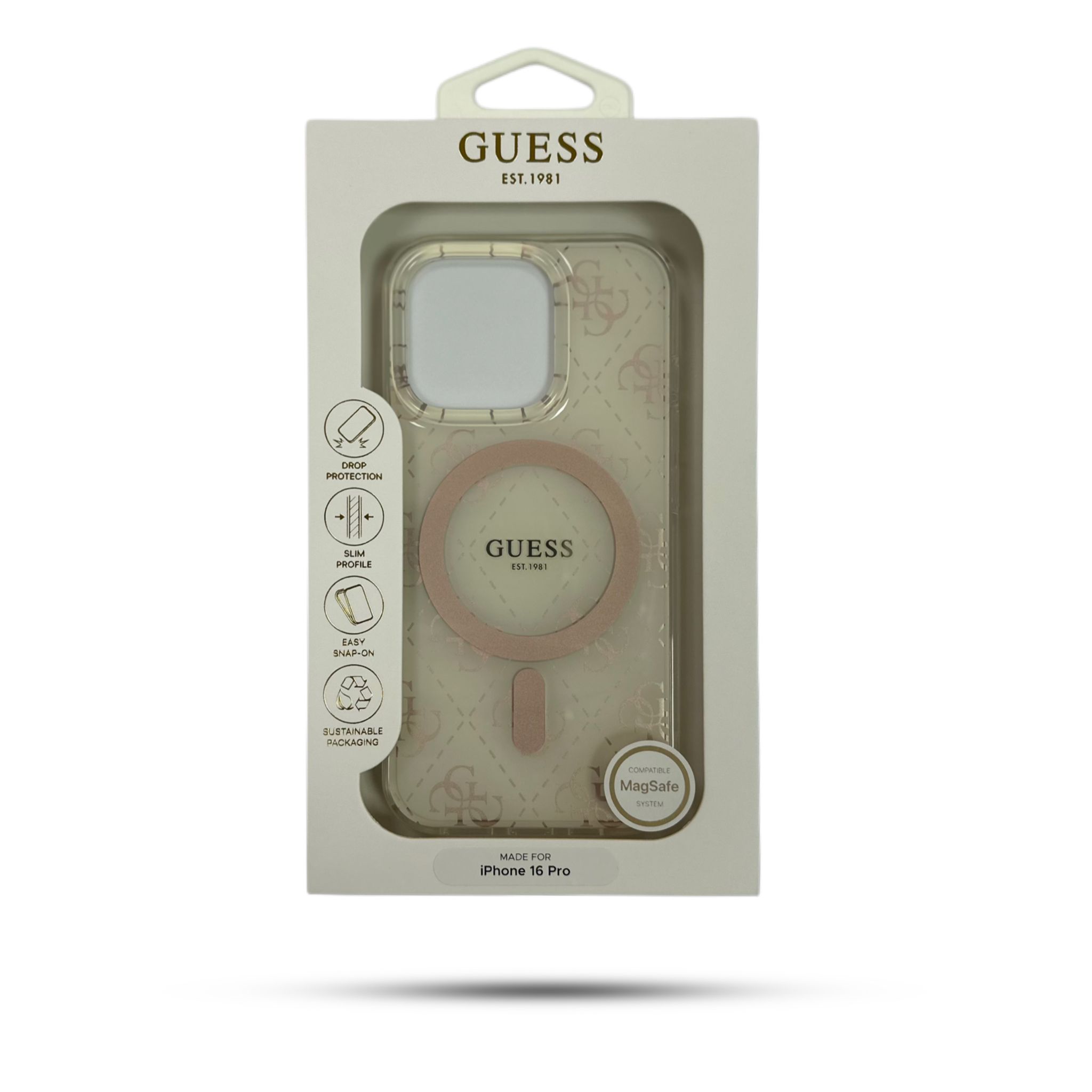 6.3" GUESS Magsafe PU Magsafe iPhone Pro 16 White