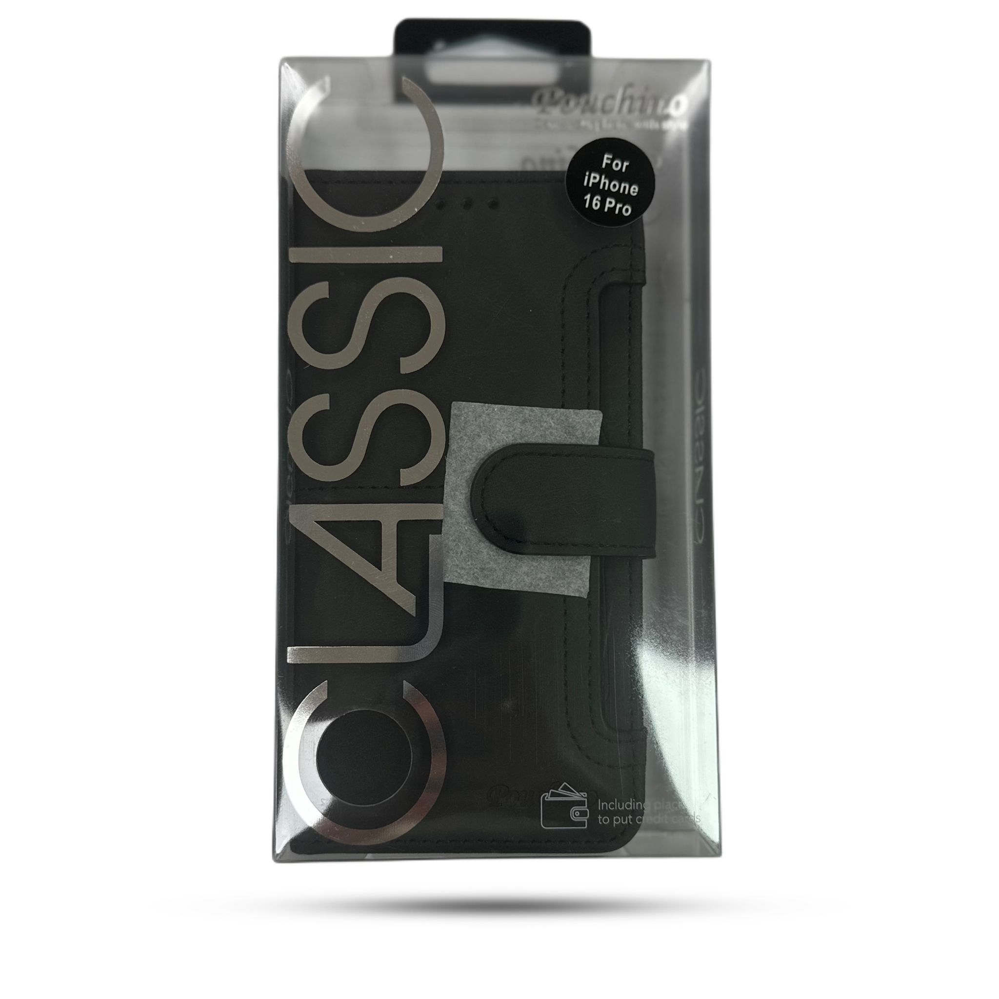 נרתיק ספר Pouchino TASCA for iPhone 16 Pro 6.3 Black