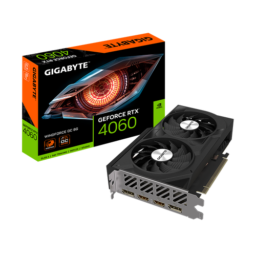 כרטיס מסך Gigabyte RTX 4060 WINDFORCE 2 OC 8GB DP HDMI