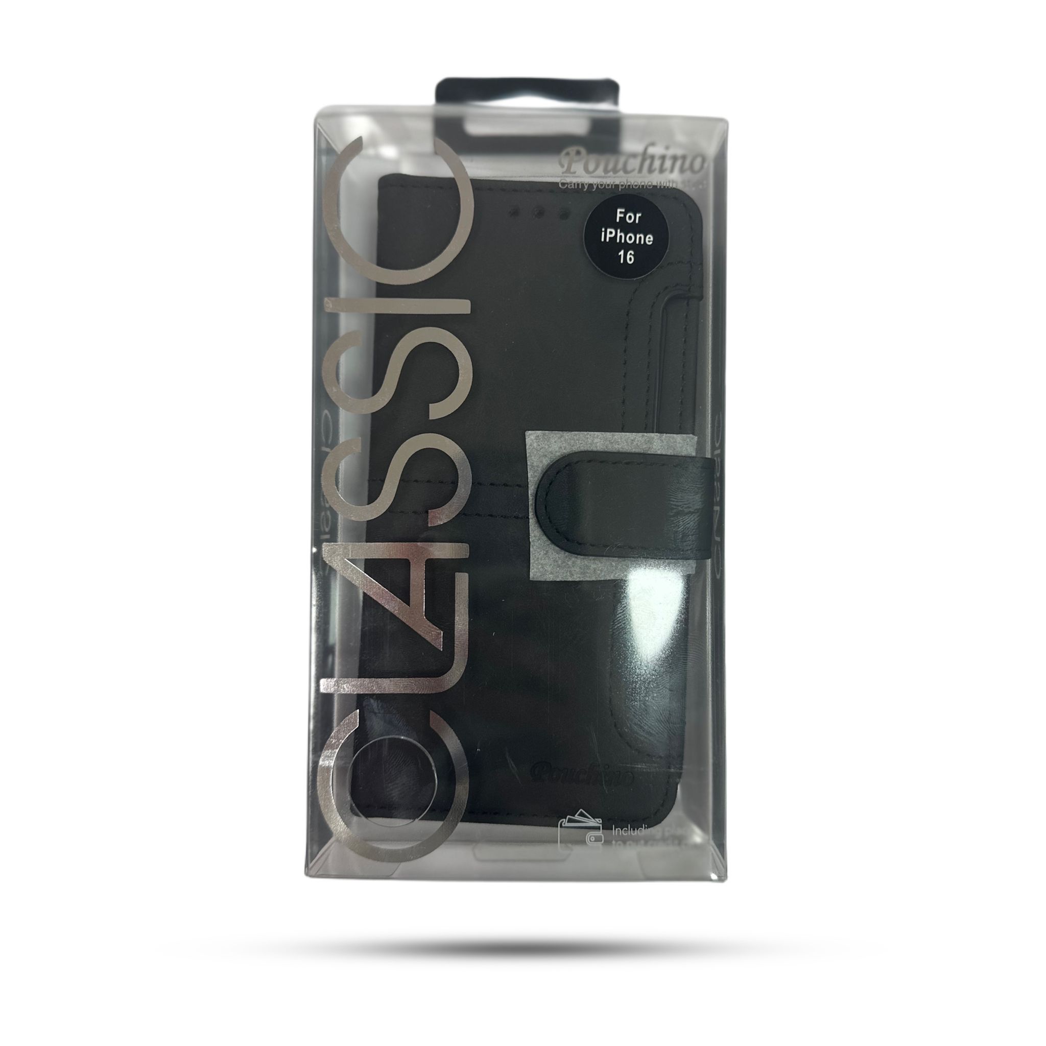 נרתיק ספר Pouchino TASCA for iPhone 16 6.1 Black