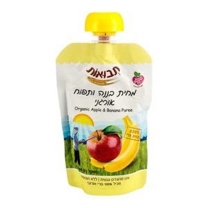 מחית בננה ותפוח אורגני 100 גרם