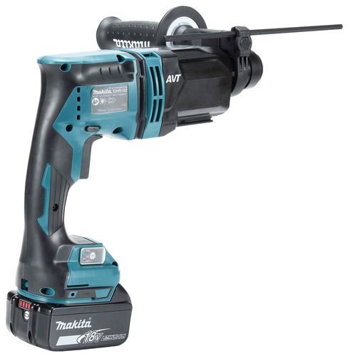 פטישון MAKITA DHR182 בצבע טורקיז עם סוללת LXT 18V, תפסנית SDS-PLUS וידית אחיזה צדדית מתכווננת